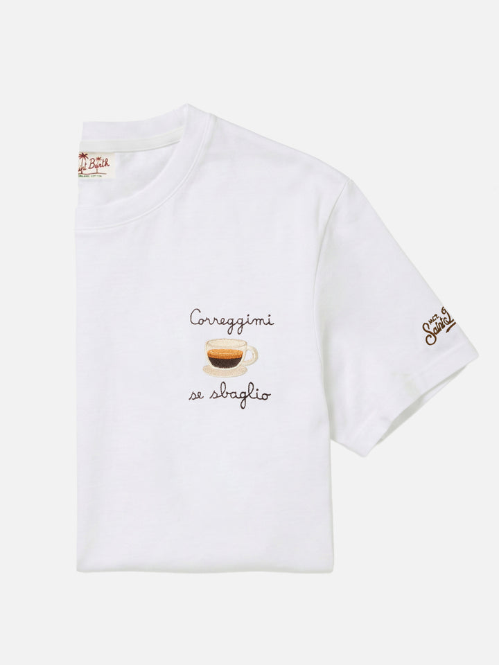 T-shirt Portofino panna con ricamo Correggimi Se Sbaglio