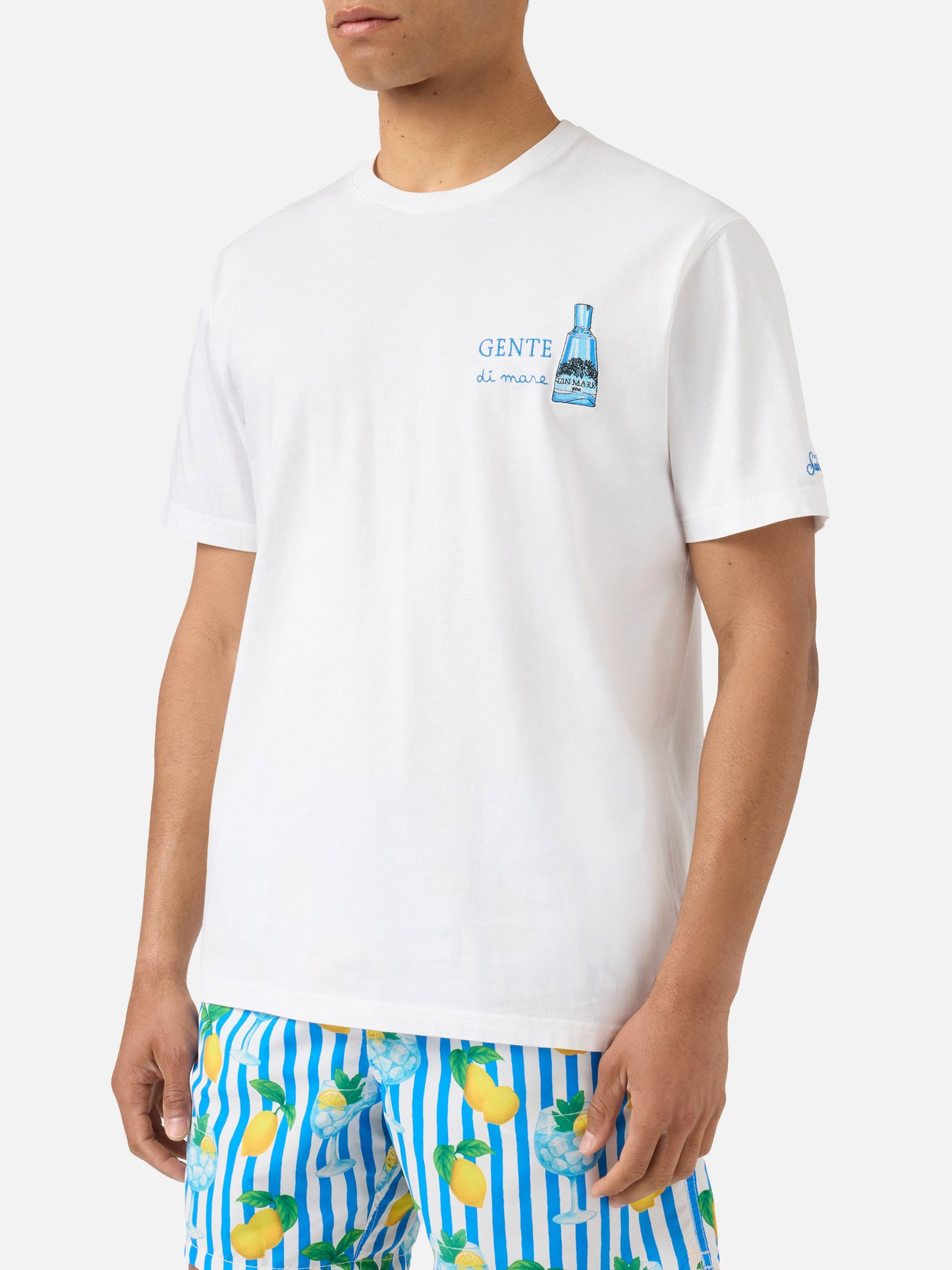 T-shirt Portofino bianca con ricamo Gente Di Mare | Special Edition