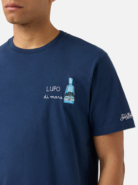 T-shirt Portofino blu con ricamo Lupo Di Mare | Special Edition