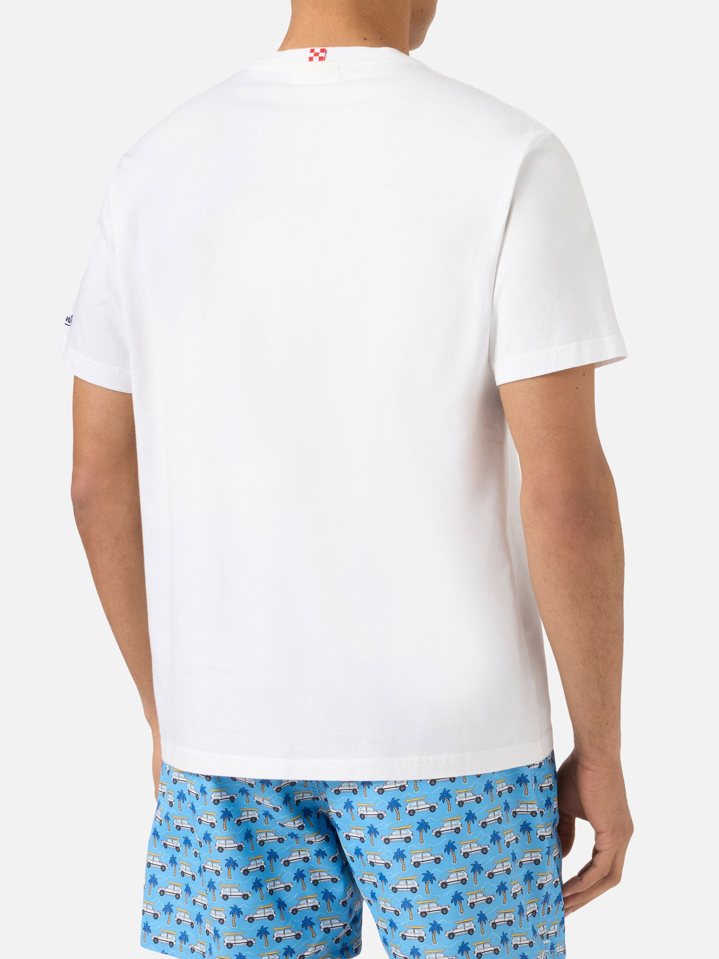 White Portofino T-shirt with Italians Do It Better embroidery