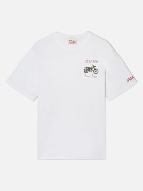 White Portofino T-shirt with Born Free embroidery | Special Edition