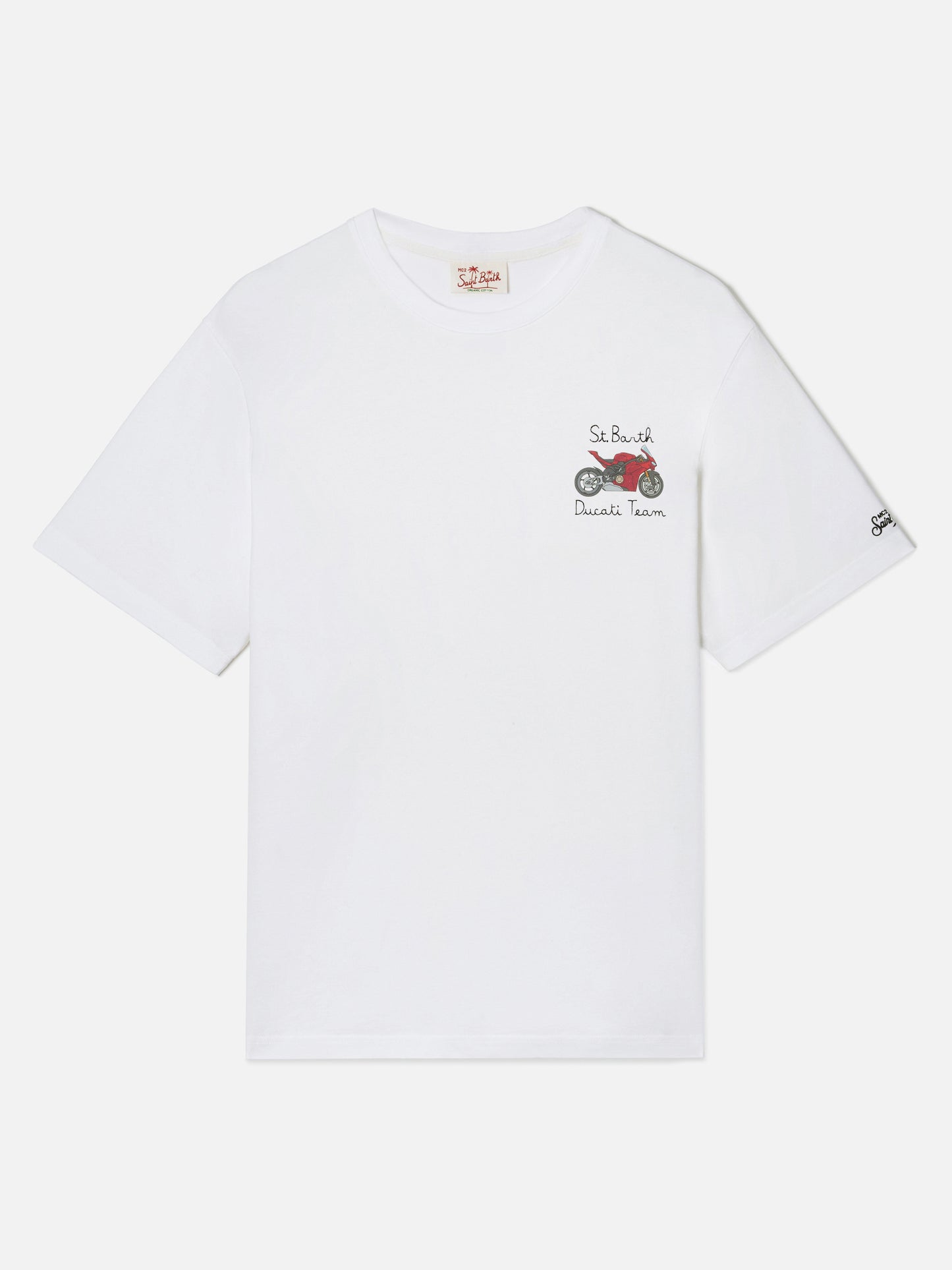 T-shirt Portofino bianca con ricamo Ducati Team | Special Edition