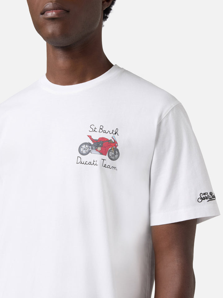 T-shirt Portofino bianca con ricamo Ducati Team | Special Edition