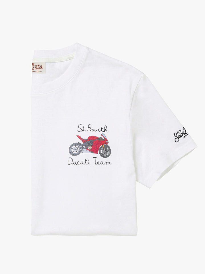 T-shirt Portofino bianca con ricamo Ducati Team | Special Edition