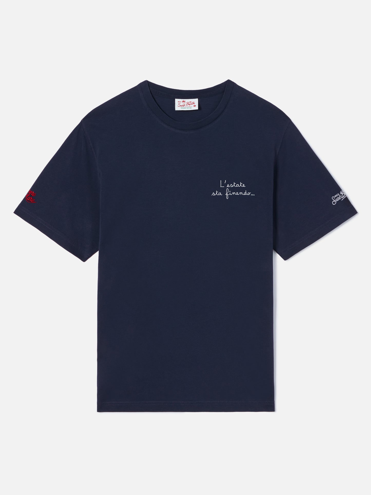 T-shirt Portofino blu con ricamo L'estate Sta Finendo