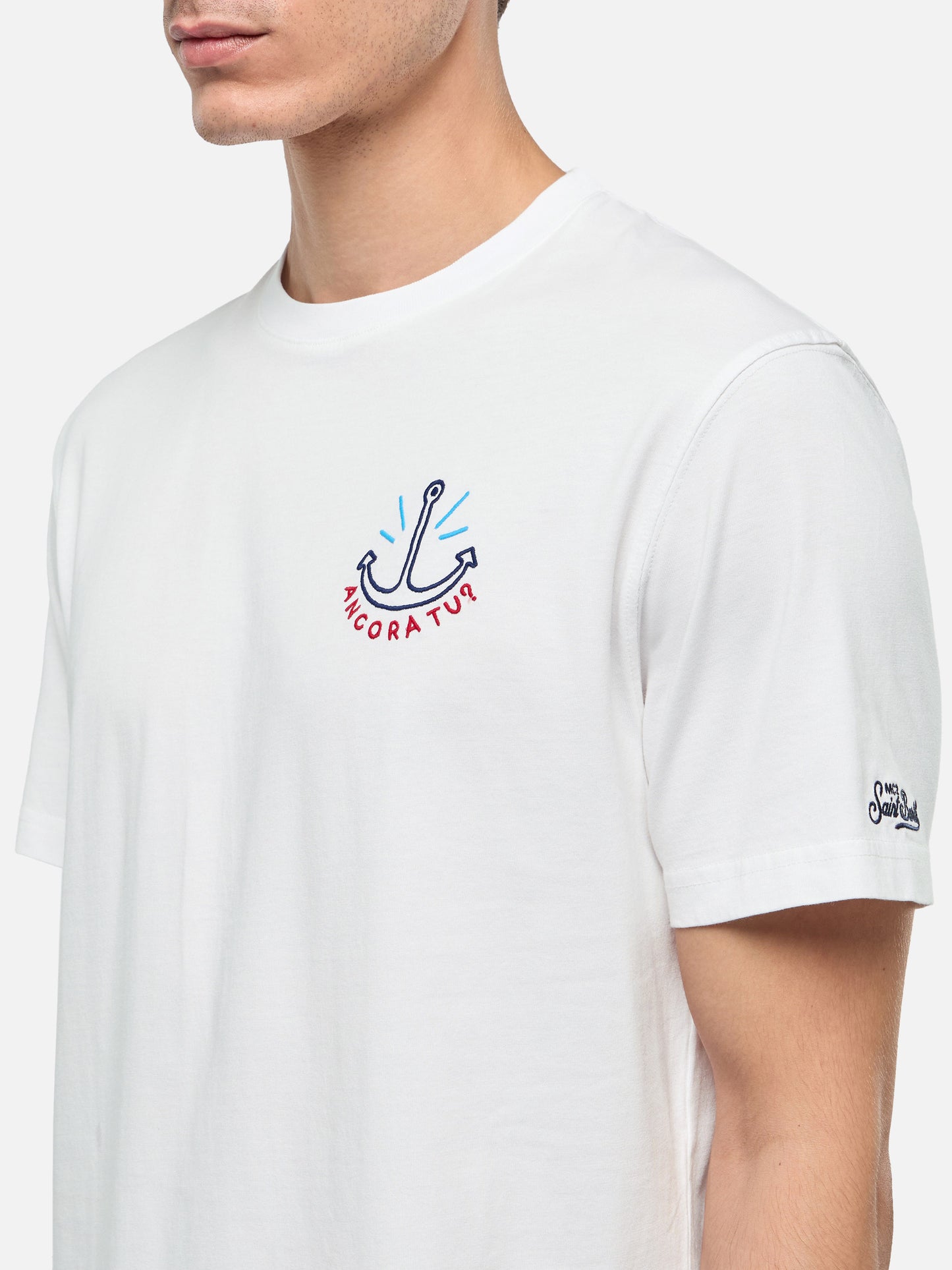 Classic fit cotton jersey t-shirt Portofino with Ancora tu embroidery | INSULTI LUMINOSI SPECIAL EDITION - MC2 Saint Barth