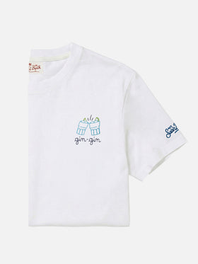 Camiseta de jersey de algodón de corte clásico Portofino con bordado Gin Gin | INSULTI LUMINOSI SPECIAL EDITION 