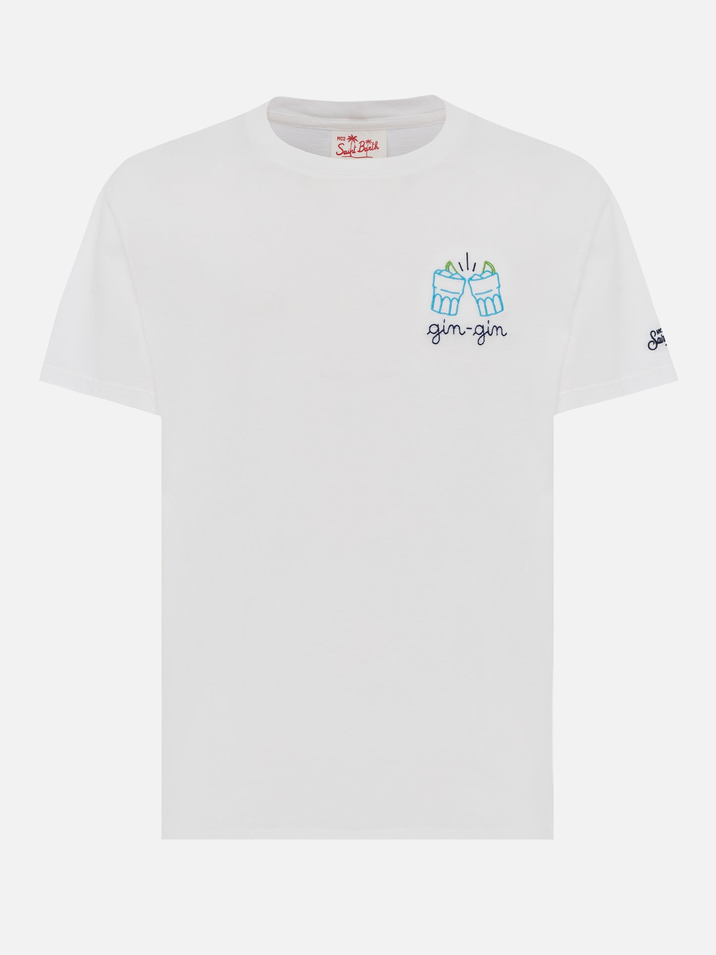 Classic fit cotton jersey t-shirt Portofino with Gin Gin embroidery | INSULTI LUMINOSI SPECIAL EDITION - MC2 Saint Barth