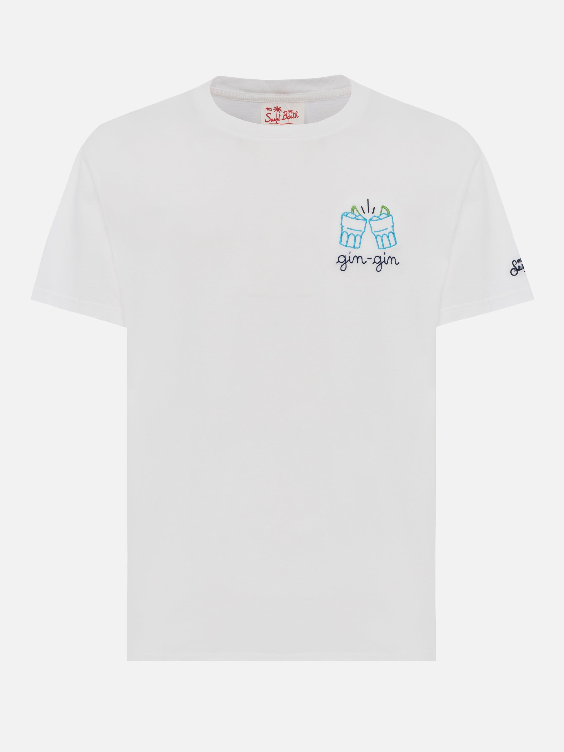 Classic fit cotton jersey t-shirt Portofino with Gin Gin embroidery | INSULTI LUMINOSI SPECIAL EDITION - MC2 Saint Barth