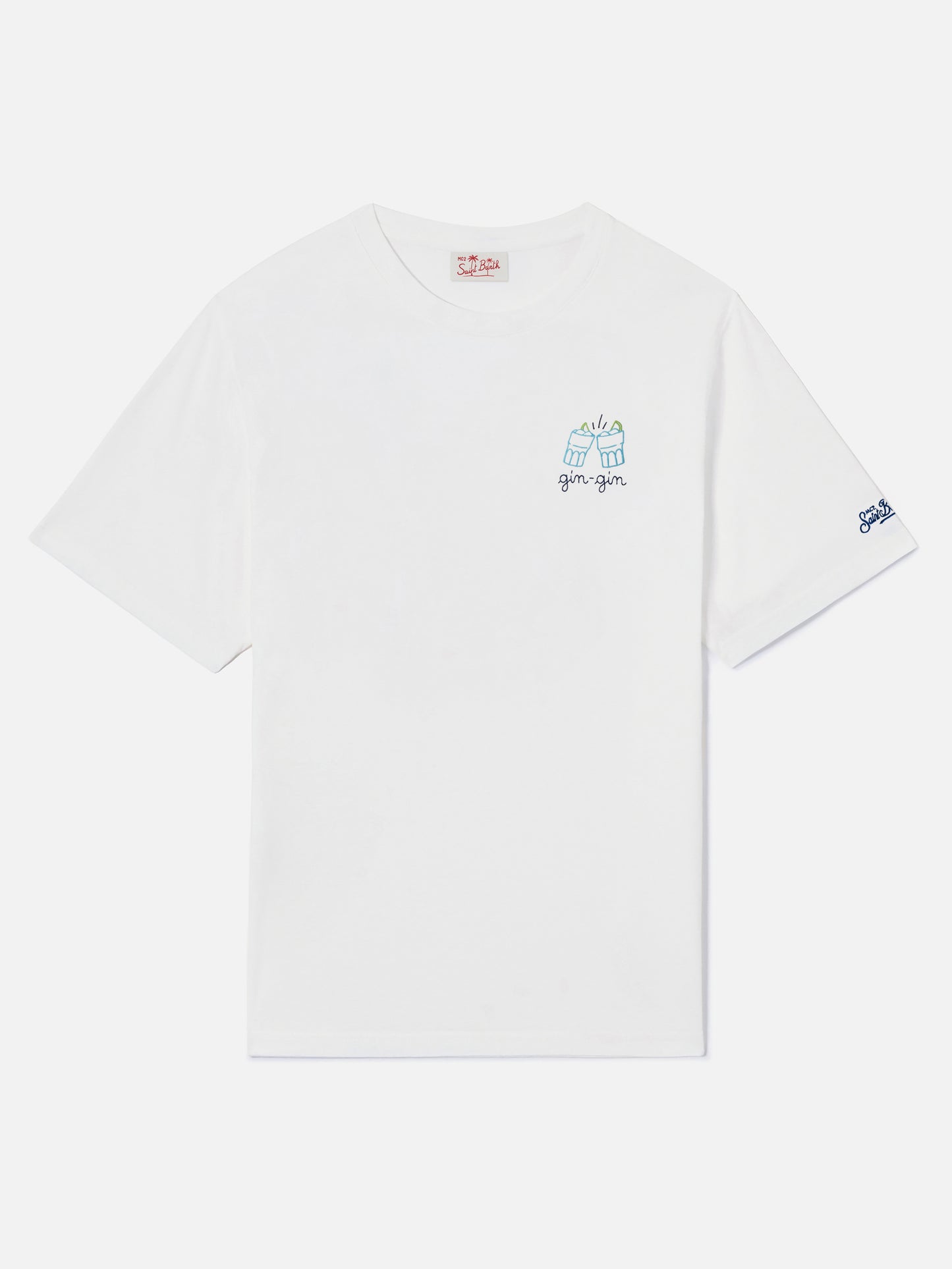 Camiseta de jersey de algodón de corte clásico Portofino con bordado Gin Gin | INSULTI LUMINOSI SPECIAL EDITION 