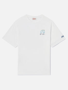 Camiseta de jersey de algodón de corte clásico Portofino con bordado Gin Gin | INSULTI LUMINOSI SPECIAL EDITION 