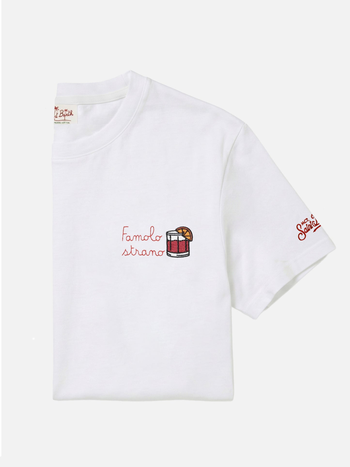 T-shirt en jersey de coton coupe classique Portofino avec broderie Famolo strano |INSULTI LUMINOSI SPECIAL EDITION 