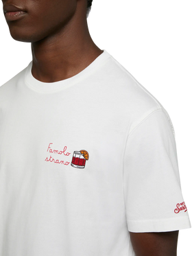 Classic fit cotton jersey t-shirt Portofino with Famolo strano embroidery |INSULTI LUMINOSI SPECIAL EDITION - MC2 Saint Barth