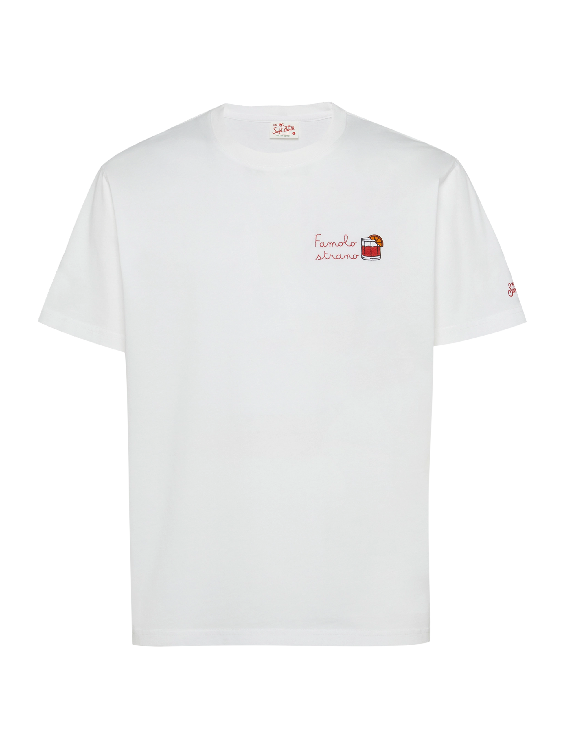 Classic fit cotton jersey t-shirt Portofino with Famolo strano embroidery |INSULTI LUMINOSI SPECIAL EDITION - MC2 Saint Barth