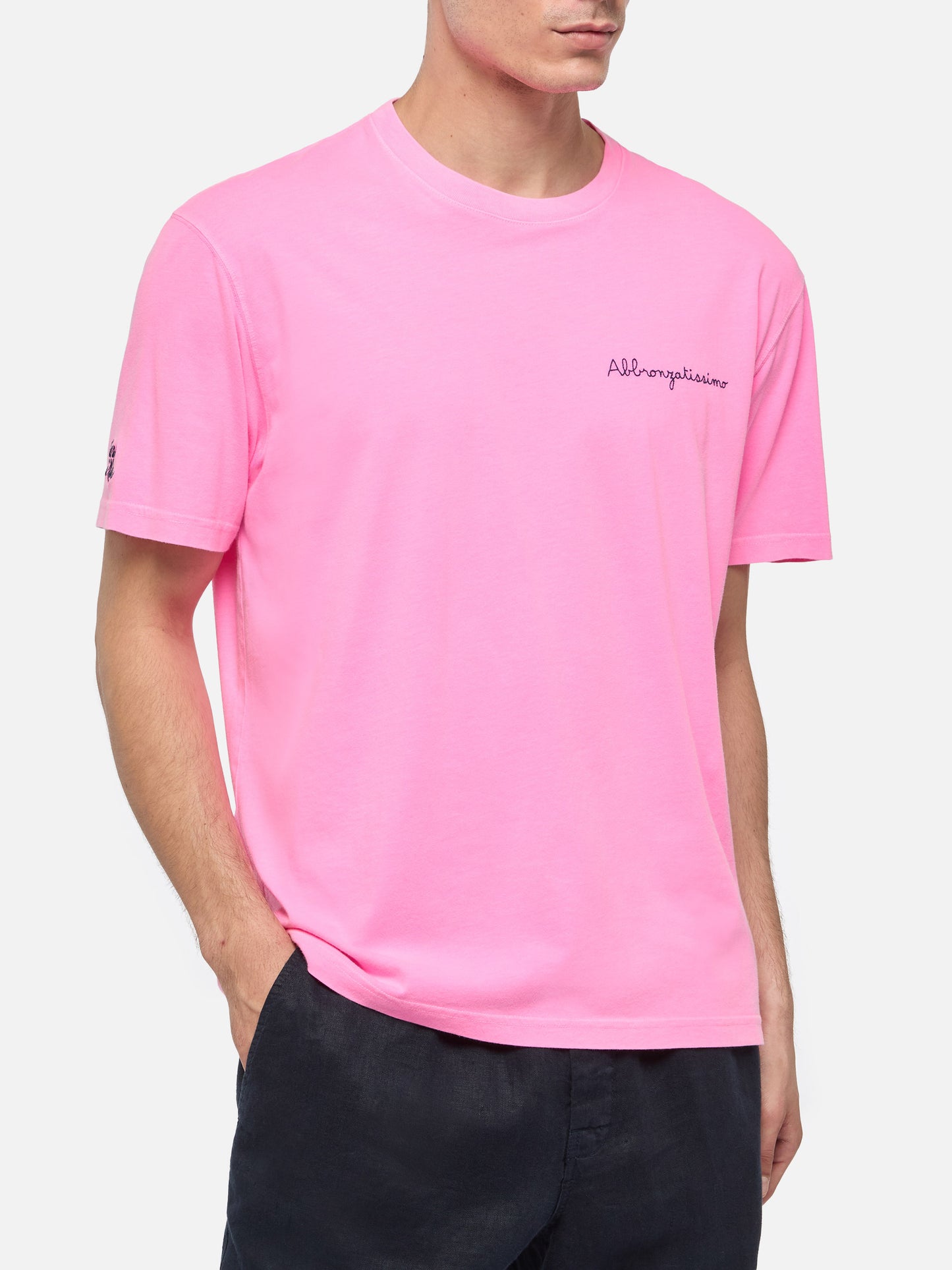 Classic fit cotton jersey t-shirt Portofino with Abbronzatissimo embroidery | SAPORE DI MARE SPECIAL EDITION - MC2 Saint Barth