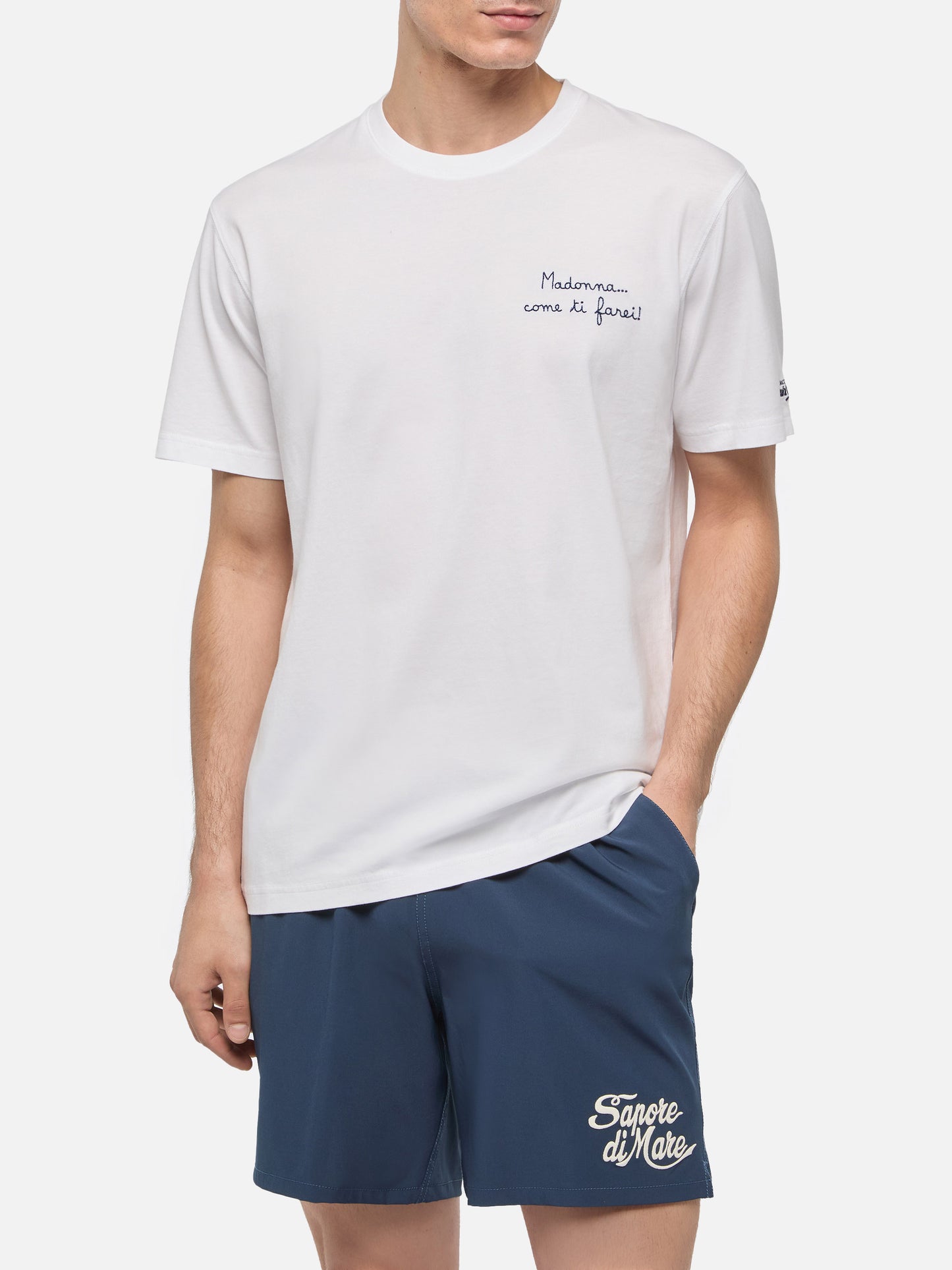 Classic fit cotton jersey t-shirt Portofino with Come ti farei! embroidery | SAPORE DI MARE SPECIAL EDITION - MC2 Saint Barth