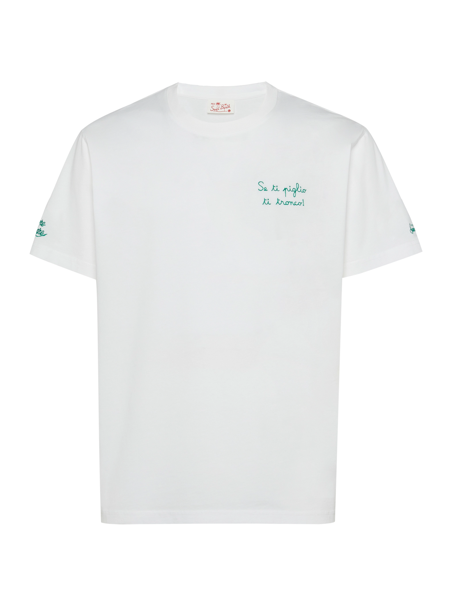 Classic fit cotton jersey t-shirt Portofino with Se ti piglio ti tronco! embroidery |SAPORE DI MARE SPECIAL EDITION - MC2 Saint Barth