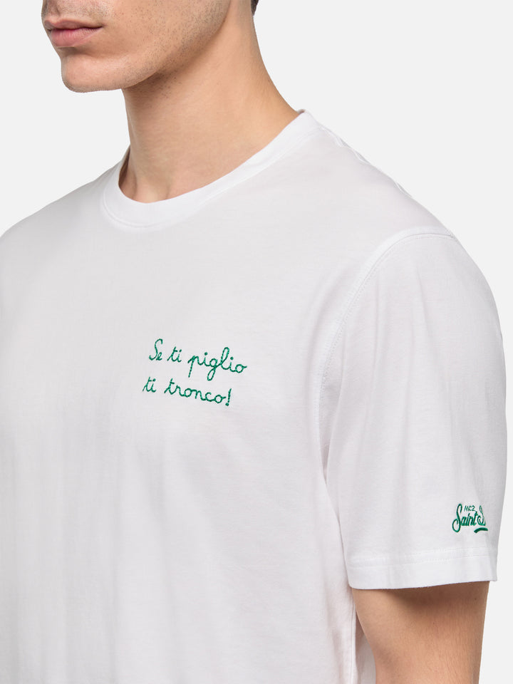 Classic fit cotton jersey t-shirt Portofino with Se ti piglio ti tronco! embroidery |SAPORE DI MARE SPECIAL EDITION