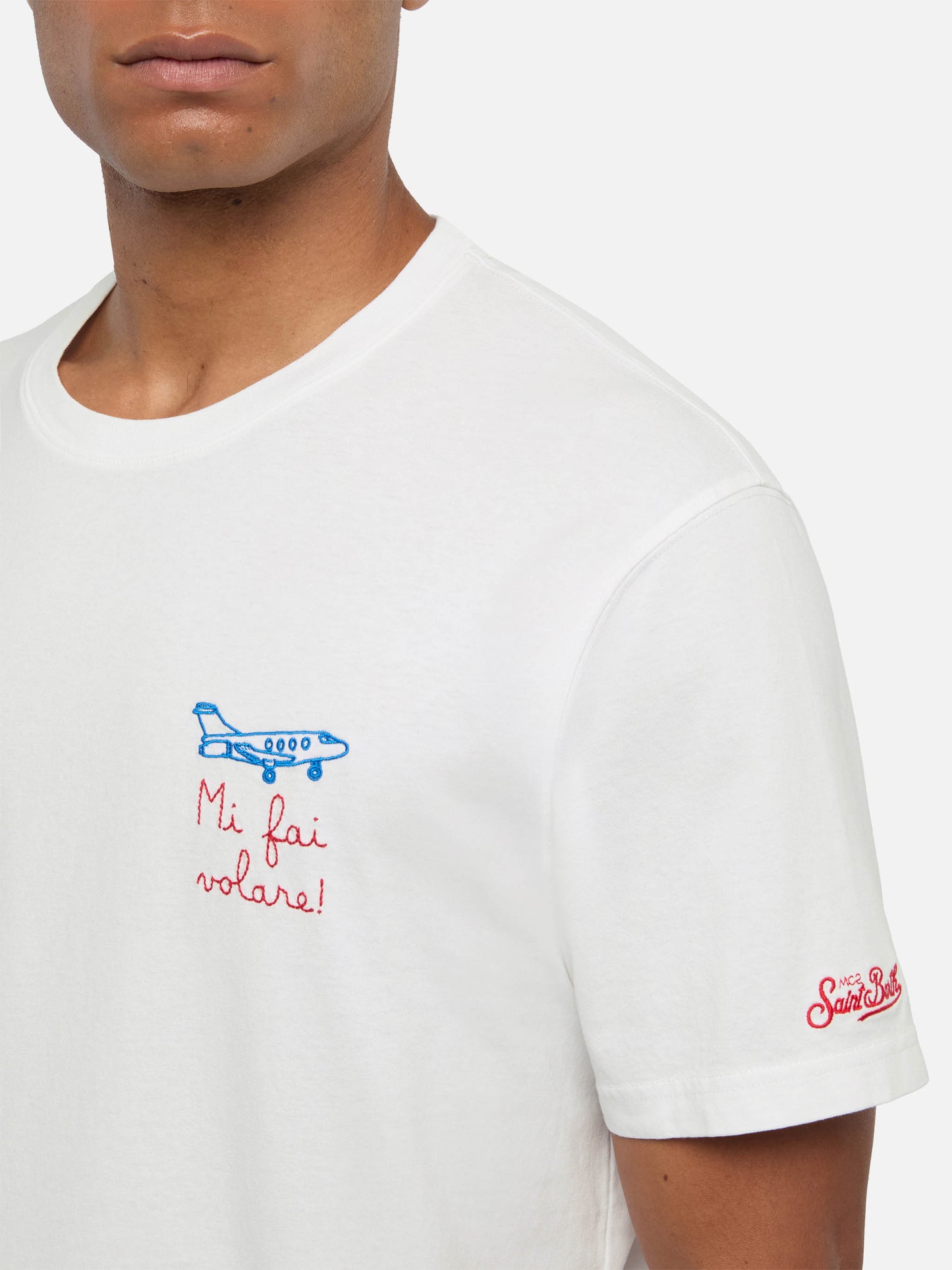 Classic fit cotton jersey t-shirt Portofino with Volare embroidery