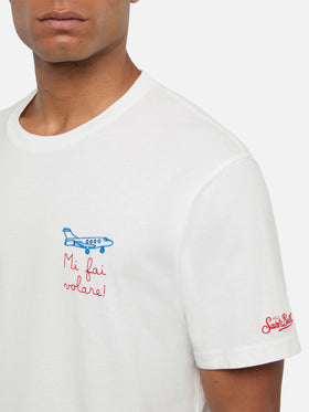 Classic fit cotton jersey t-shirt Portofino with Volare embroidery