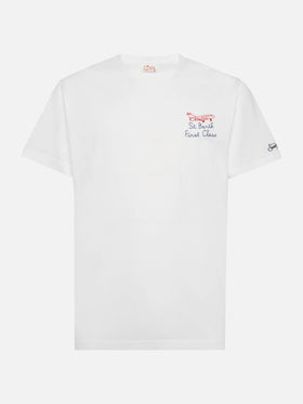 Classic fit cotton jersey t-shirt Portofino with First Class embroidery