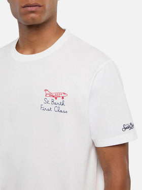 Classic fit cotton jersey t-shirt Portofino with First Class embroidery