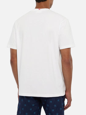 Classic fit cotton jersey t-shirt Portofino with First Class embroidery