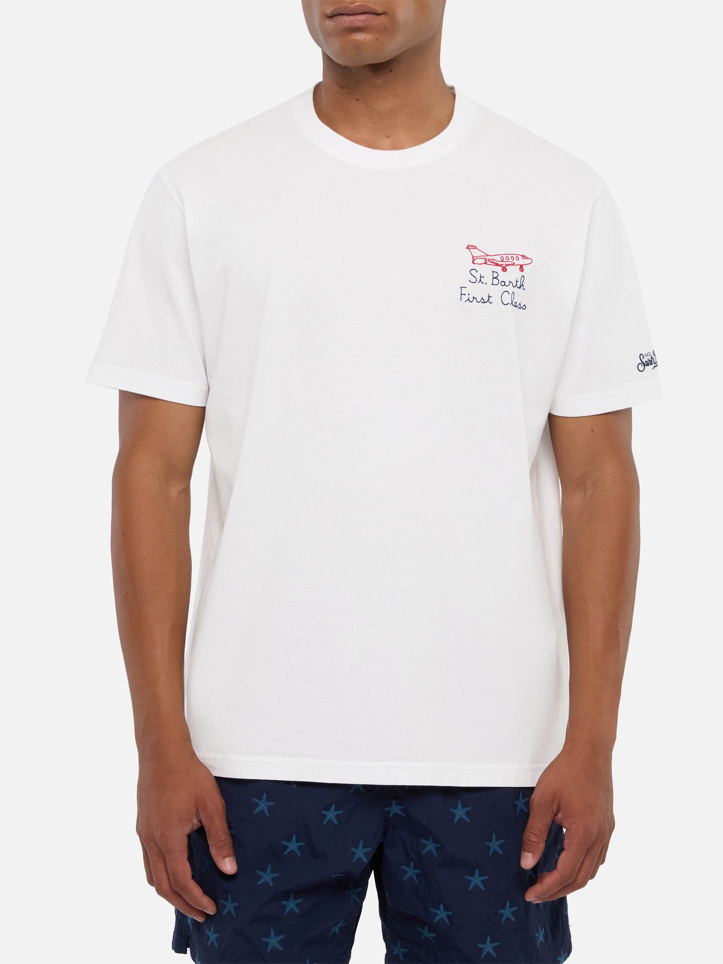 Classic fit cotton jersey t-shirt Portofino with First Class embroidery