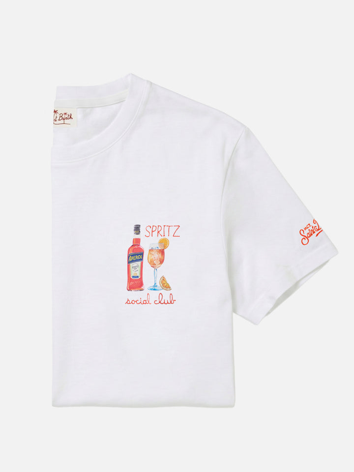 T-shirt Portofino bianca con ricamo Spritz Social Club | Special Edition