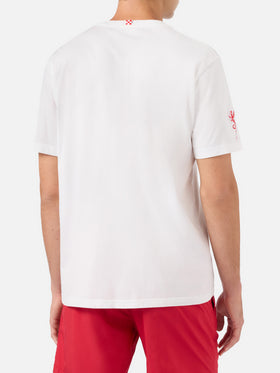 T-shirt Portofino blanc avec broderie AS Cannes Cannes scène éternelle | AS CANNES SPECIAL EDITION 
