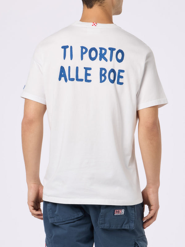 Man classic fit cotton jersey t-shirt Portofino with ti porto alle Boe print | ALLE BOE SPECIAL EDITION