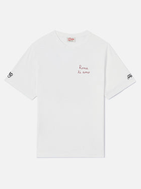 T-shirt Portofino bianca con ricamo Roma ti amo | AS ROMA SPECIAL EDITION