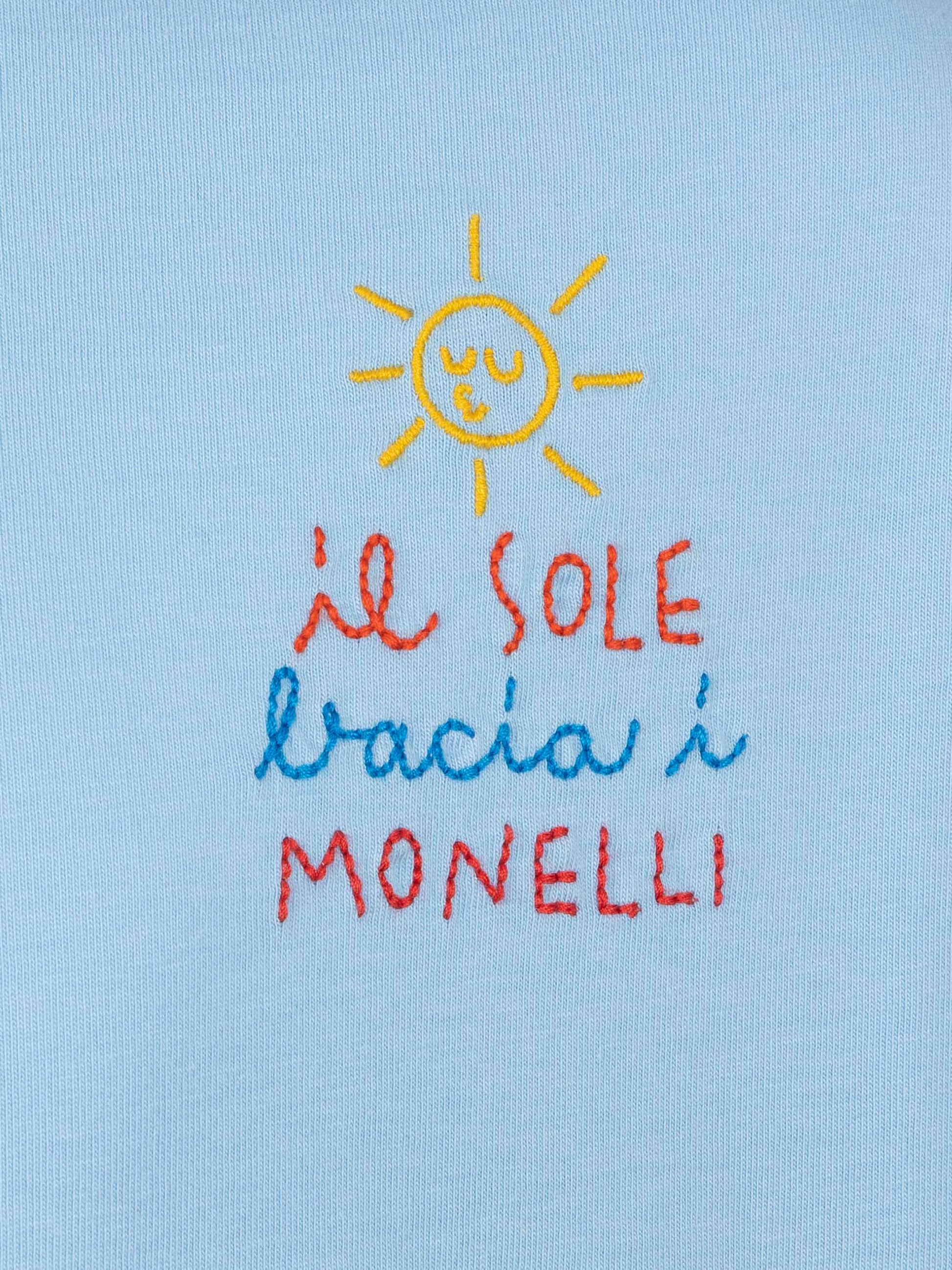 Portofino Jr cotton jersey t-shirt with Il Sole bacia i Monelli embroidery | INSULTI LUMINOSI SPECIAL EDITION - MC2 Saint Barth