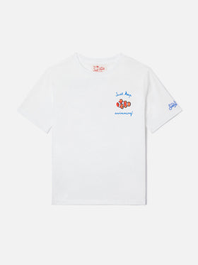 Portofino Jr T-Shirt mit Stickerei „Just Keep Swimming!“ 