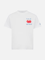 T-shirt Portofino Jr in jersey di cotone con ricamo King of the Beach