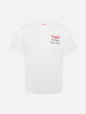 Portofino Jr cotton jersey t-shirt with First Class embroidery