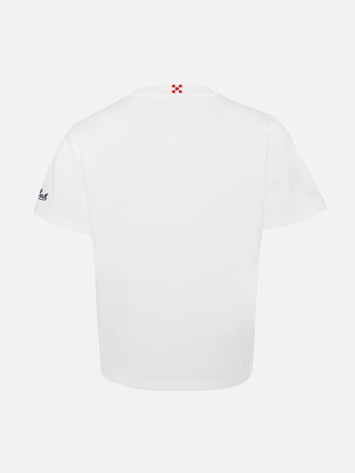 Portofino Jr t-shirt in jersey di cotone con ricamo St. Barth First Class