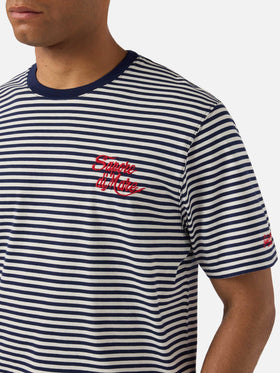 Blue striped Portofino t-shirt with Sapore di Mare embroidery | Special Edition