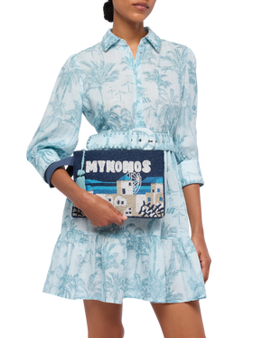 Pearl Pouch with Mykonos beaded postcard - MC2 Saint Barth