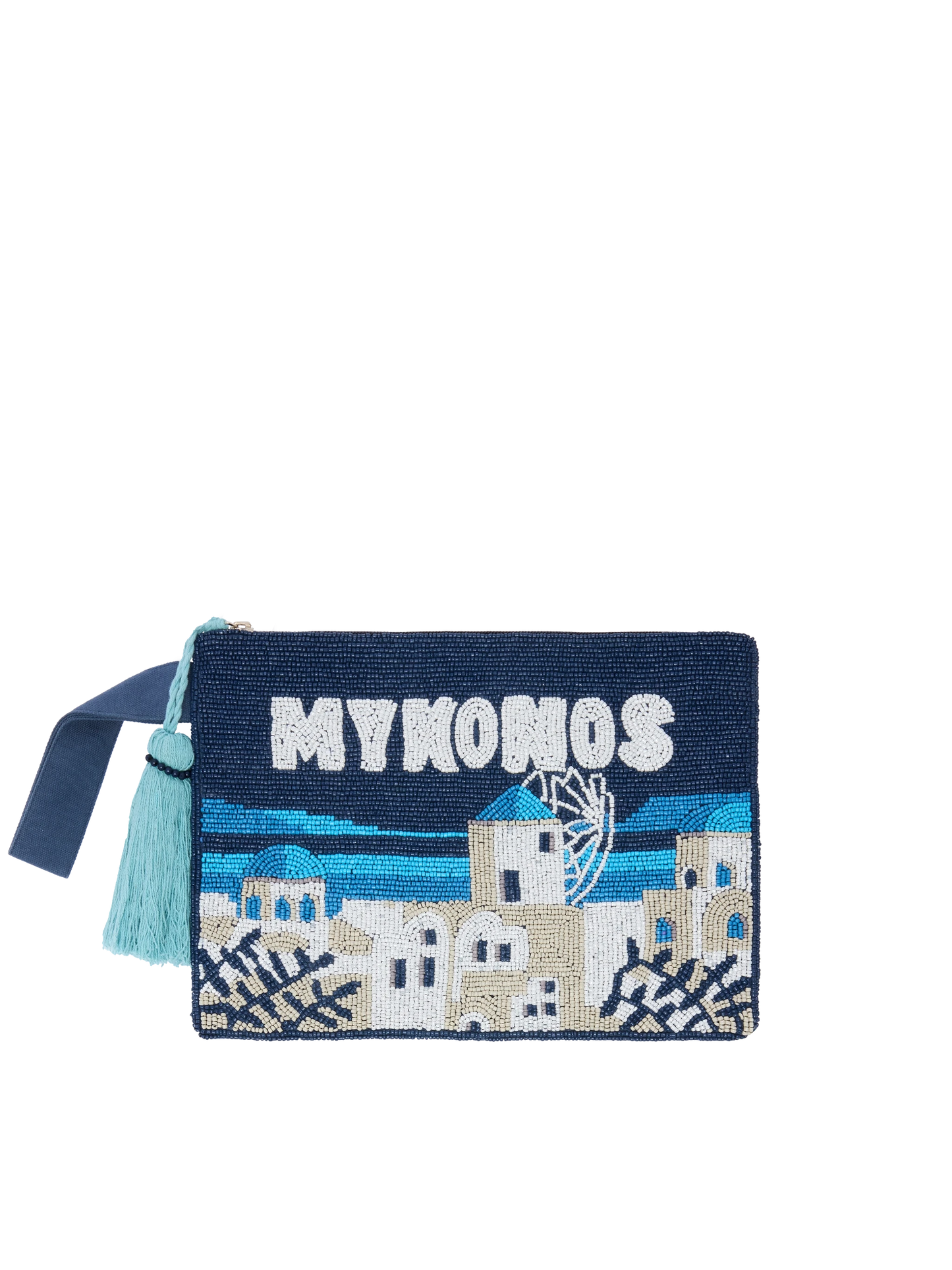 Pearl Pouch with Mykonos beaded postcard - MC2 Saint Barth