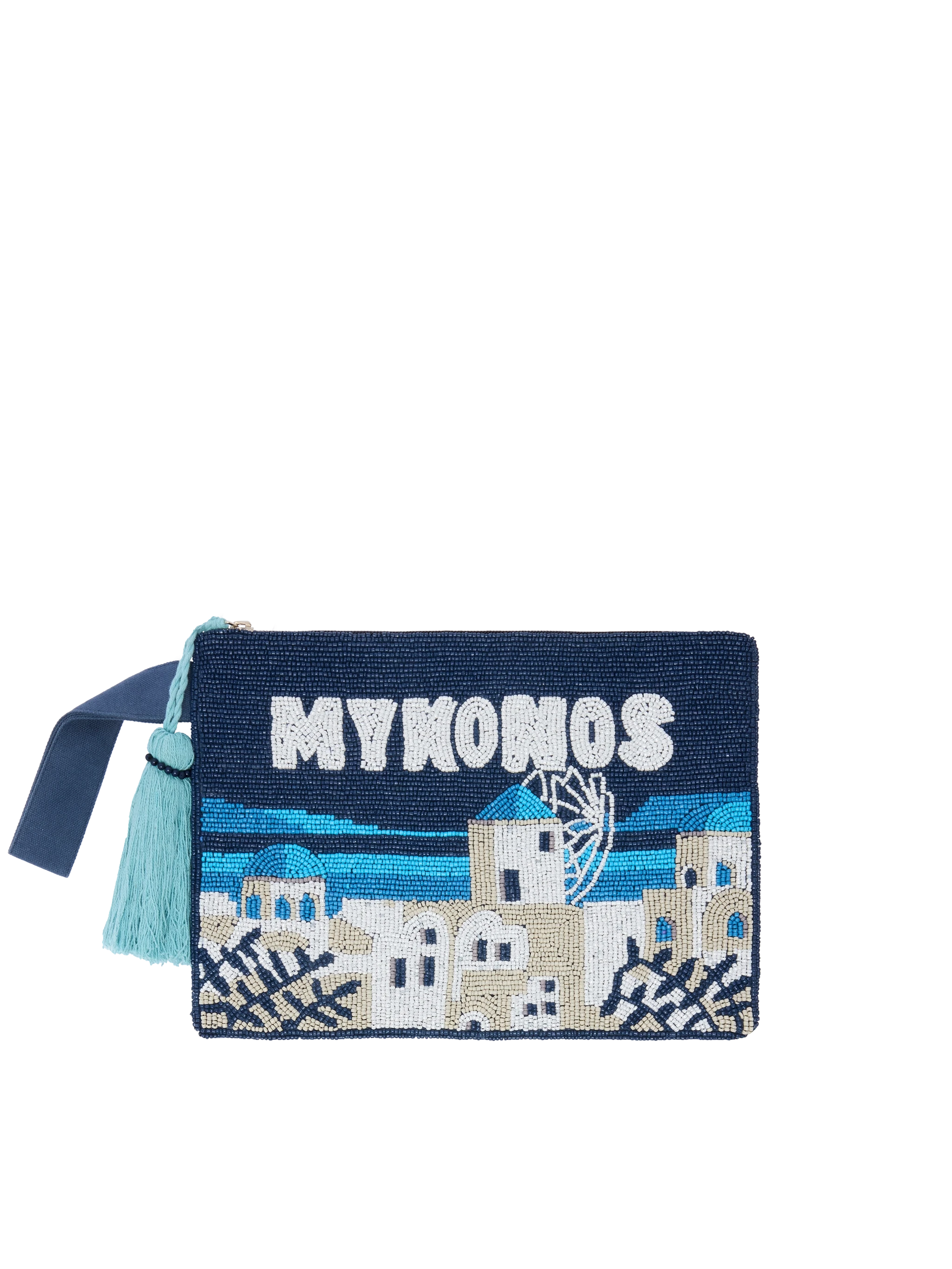 Pearl Pouch with Mykonos beaded postcard - MC2 Saint Barth