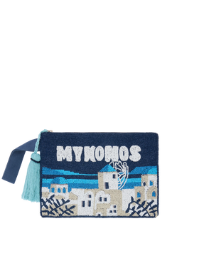 Pearl Pouch with Mykonos beaded postcard - MC2 Saint Barth