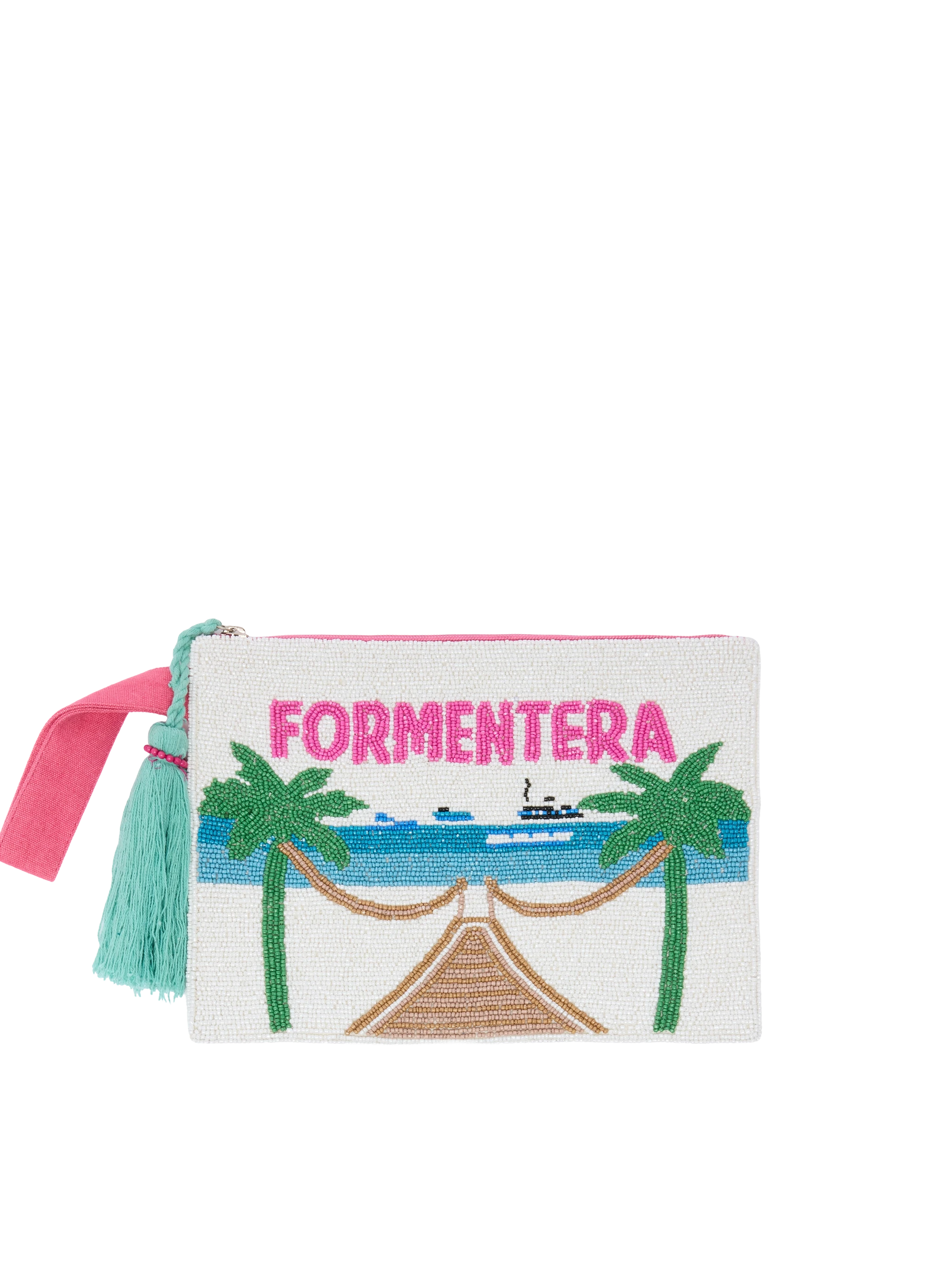 Pearl Pouch with Formentera beaded postcard - MC2 Saint Barth