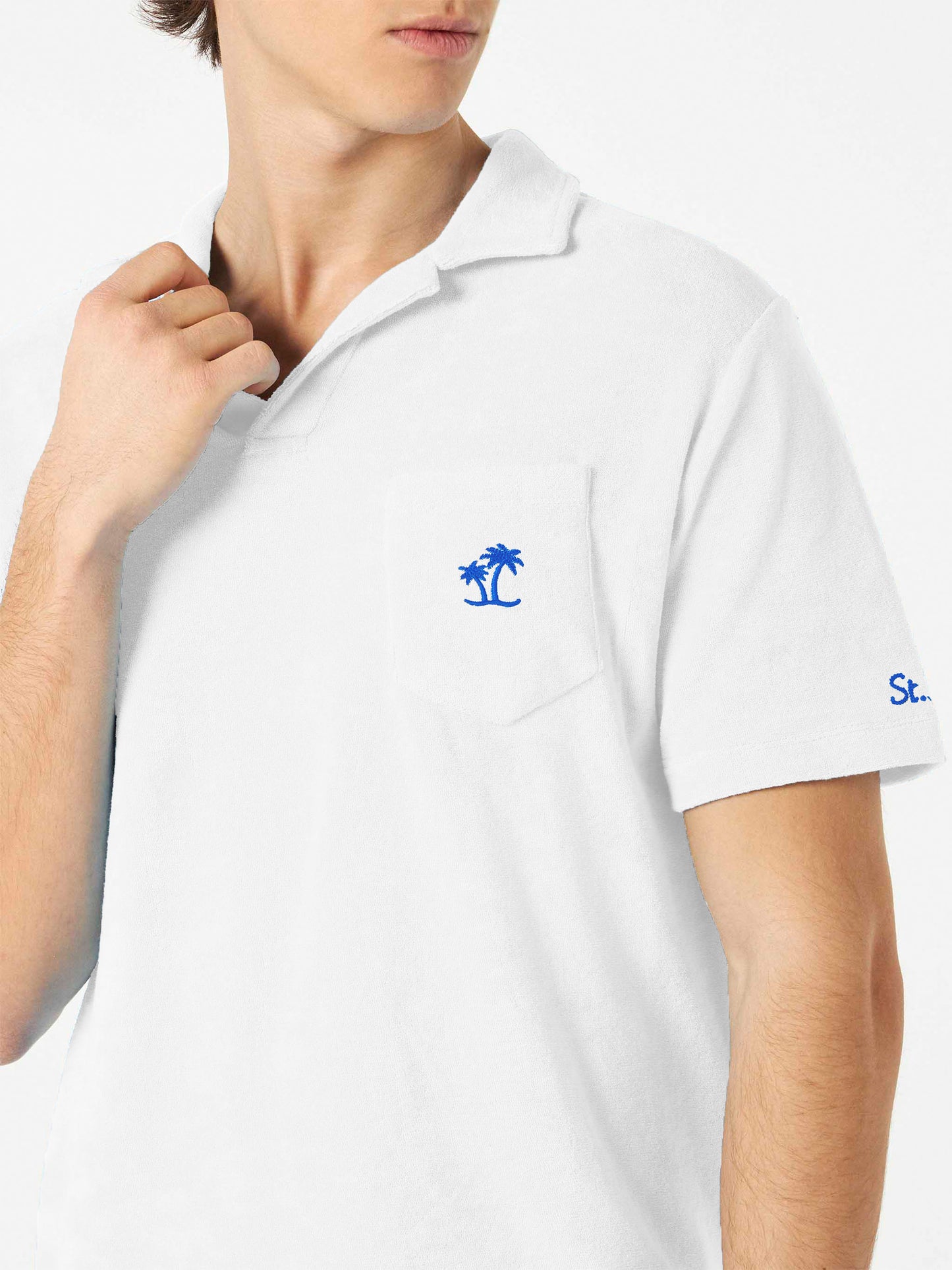 Polo da uomo in spugna bianca