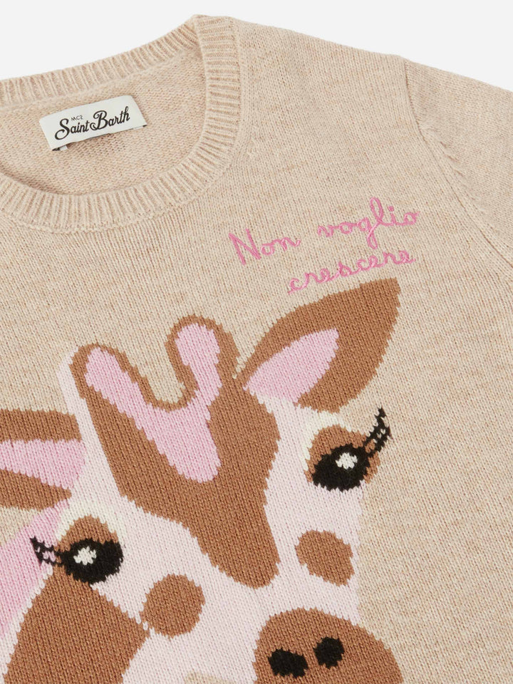 Maglione in misto cashmere Princess con ricamo Non voglio crescere