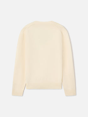 Jersey de punto con cuello redondo Cream Princess con lentejuelas Diva 