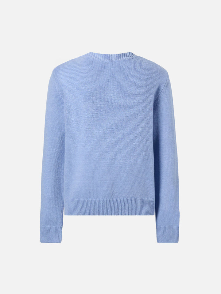 Girocollo Princess in misto cashmere con jacquard Bella e Impossibile