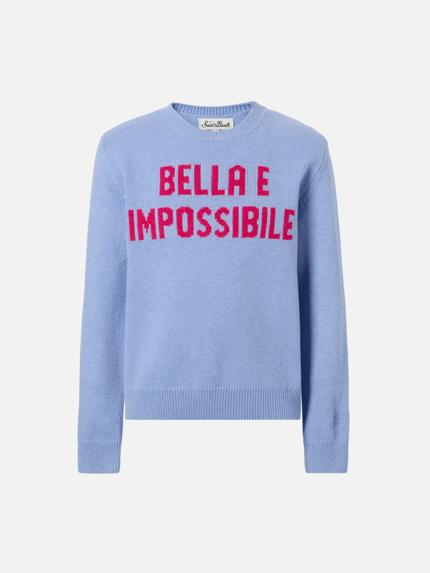Girocollo Princess in misto cashmere con jacquard Bella e Impossibile