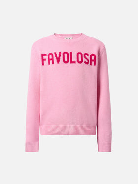 Princess cashmere-blend crewneck with Favolosa jacquard