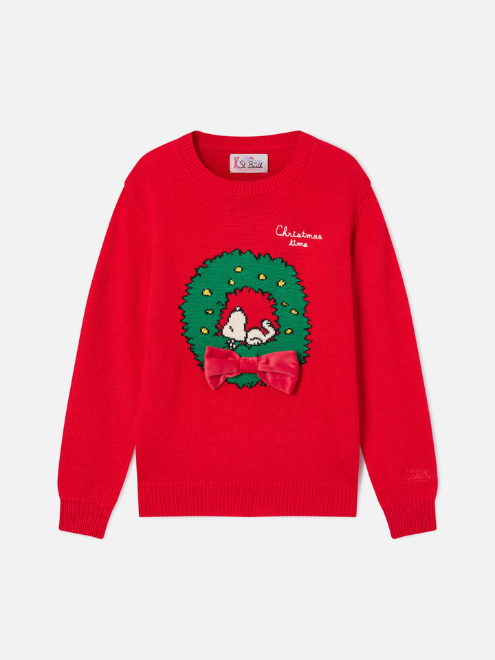 Jersey de punto con cuello redondo Red Princess con parche de Snoopy | Special edition 